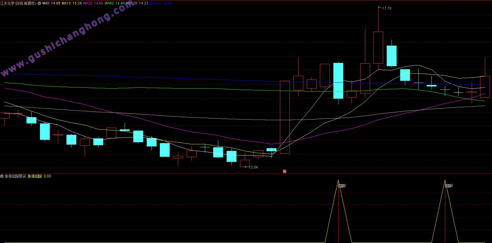 涨停回踩阴买指标