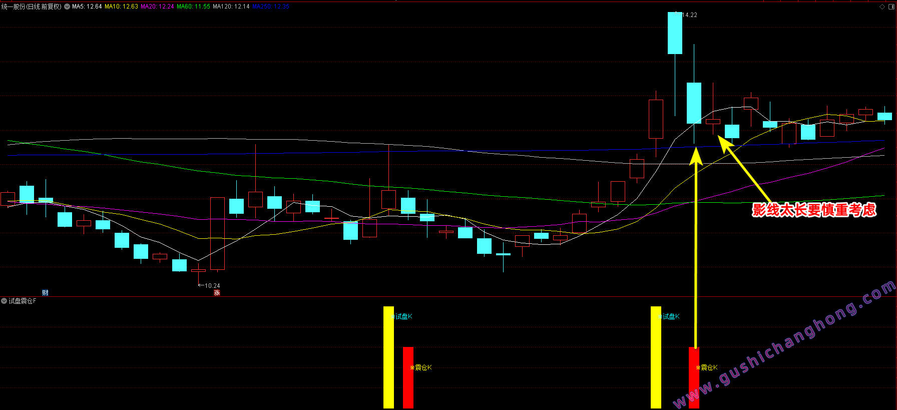 试盘震仓K指标